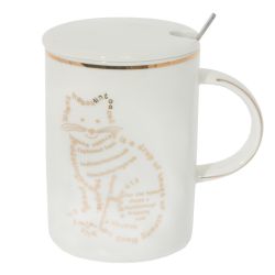 GAEM Кружка с крышкой и ложкой, 400 мл, L11,5 W8 H11,5 см, 4в.