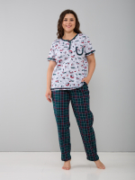 Пижама с брюками КБ-161/собачки-зелклетка
