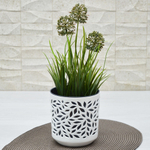 Кашпо Leaves 1,25л, белый/антрацит