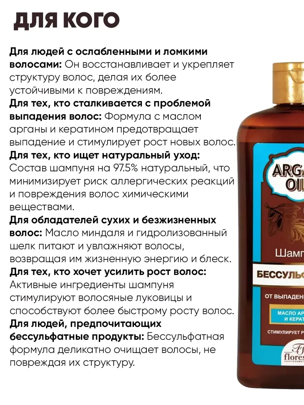 Шампунь для волос бессульфатный от выпадения