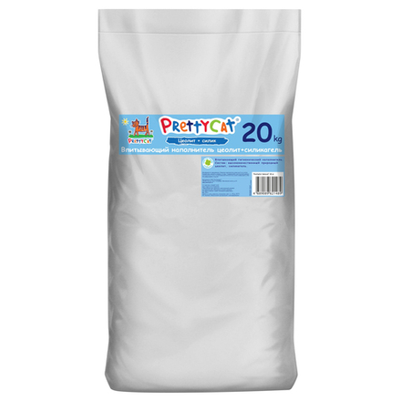 Наполнитель PrettyCat впитывающий глиняный Naturel 20 кг CLUB