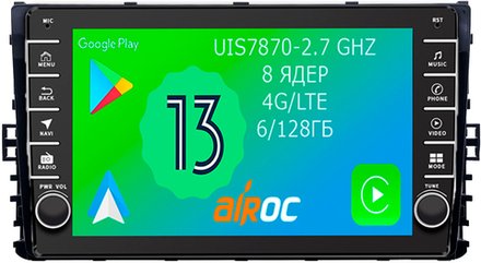 Магнитола для VW Jetta 7, Teramont, Taos, Multivan/Caravelle 2020+, Tiguan 2, Passat B8 - Airoc AB-3709 (кнопки и крутилки), Android 13, TS20, 6/128Гб, SIM-слот, CarPlay