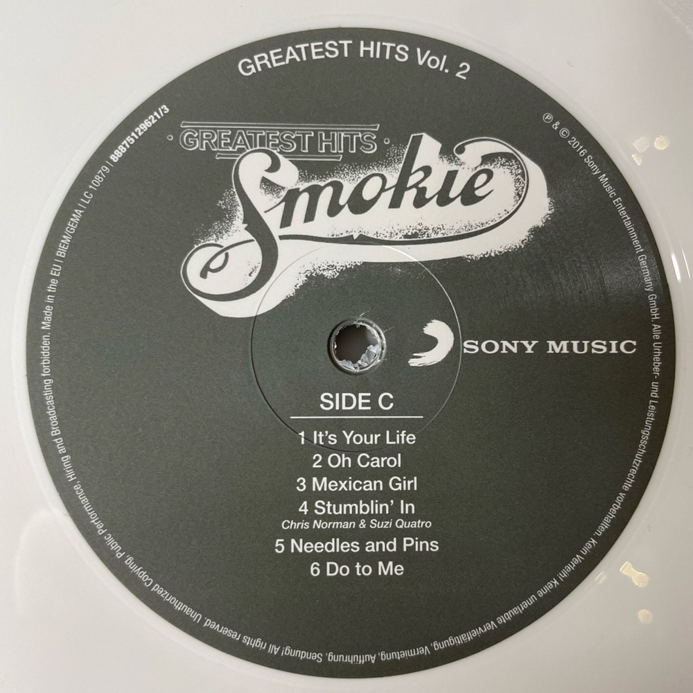 Винтажная виниловая пластинка LP Smokie Greatest Hits Vol.1 and Vol.2 (Germany 2016) (Белый Винил) Stumblin' In