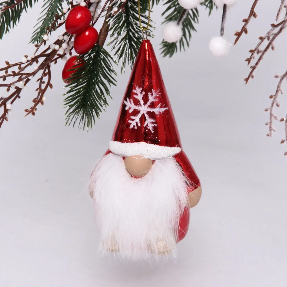 Ёлочная игрушка «Весёлый лесовичок» 6,5*5,5*13 см, красный