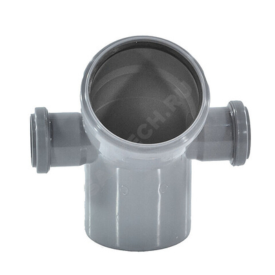 Отвод PP-H с выходом левый и правый серый Дн 110х50х50х87гр б/нап в/к RTP (РосТурПласт) 36682