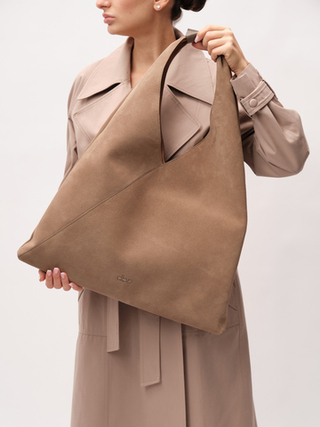 Замшевая сумка Luna DBR 31373 серо-коричневый