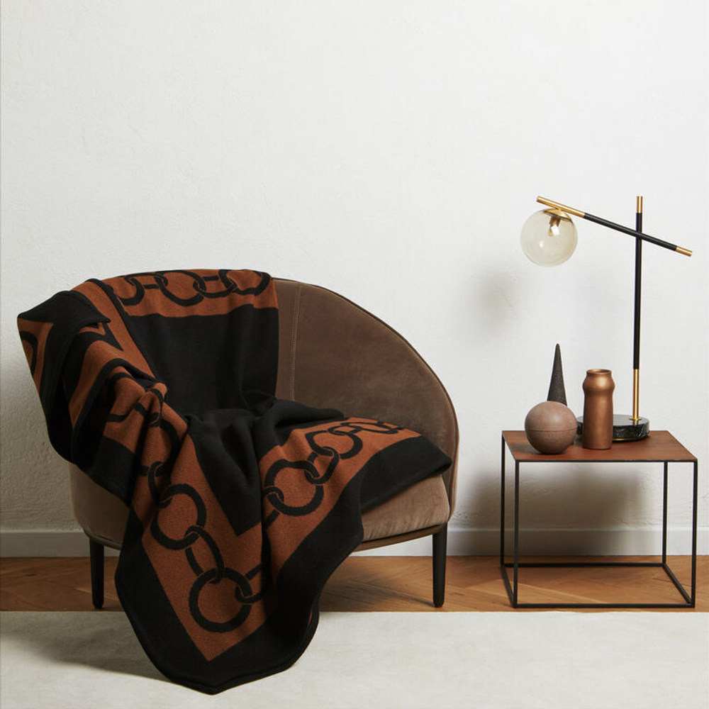 Плед Frette Chains Black/Bronze (130 x 200 см)