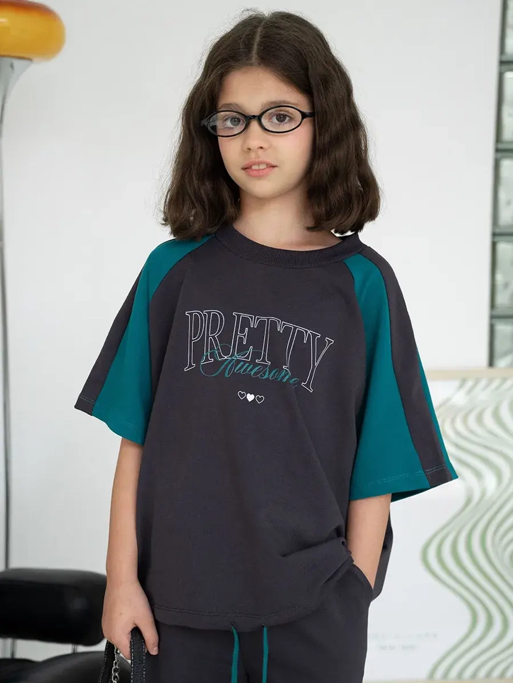 Костюм для девочки, футболка и штаны