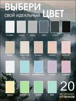 Краска для стен, обоев и потолков акриловая моющаяся интерьерная матовая цветная серый туман RAL 7000 Palizh 3,7 кг
