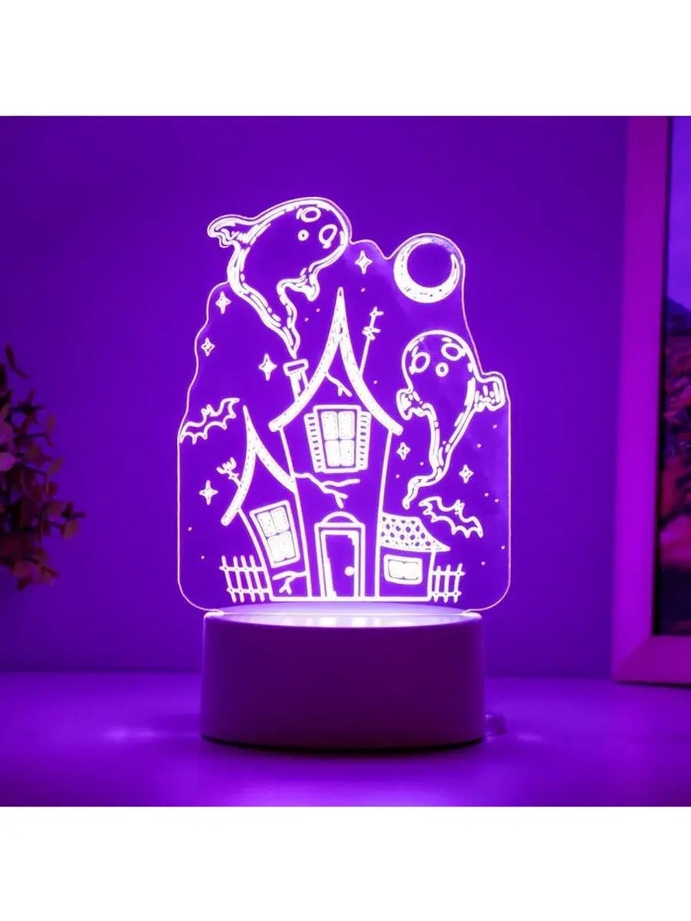 Светильник 3D ночник RISALUX «Призраки», LED, белый, 11×9.5×