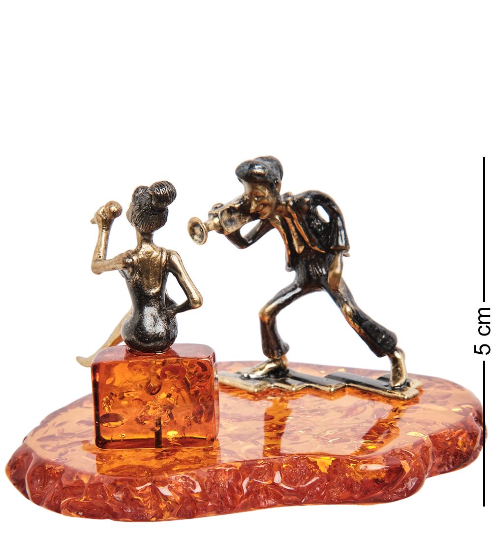 Народные промыслы AM- 524 Фигурка «Репортаж» (латунь, янтарь)