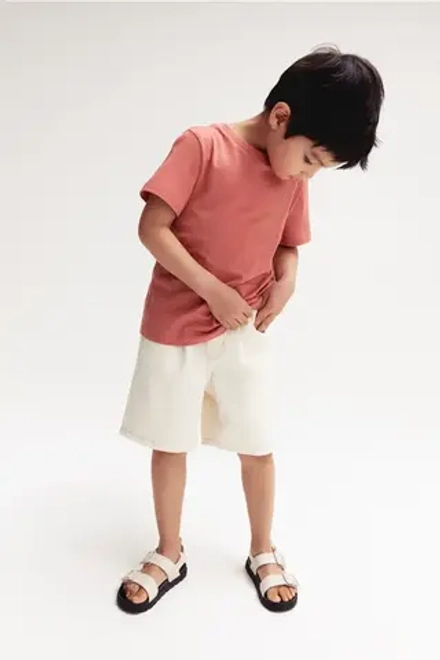 H&M Однотонная футболка, красноватый