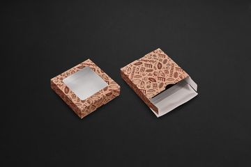 Упаковка квадратная с окном для шоколадной плитки. Handmade