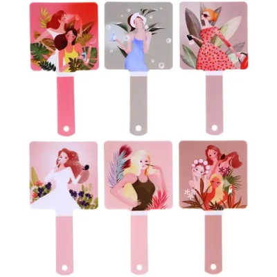 Зеркало косметическое «ИМАНИ - ЛАНТА», микс 4 дизайна, 23,4*12см (PVC подвес)