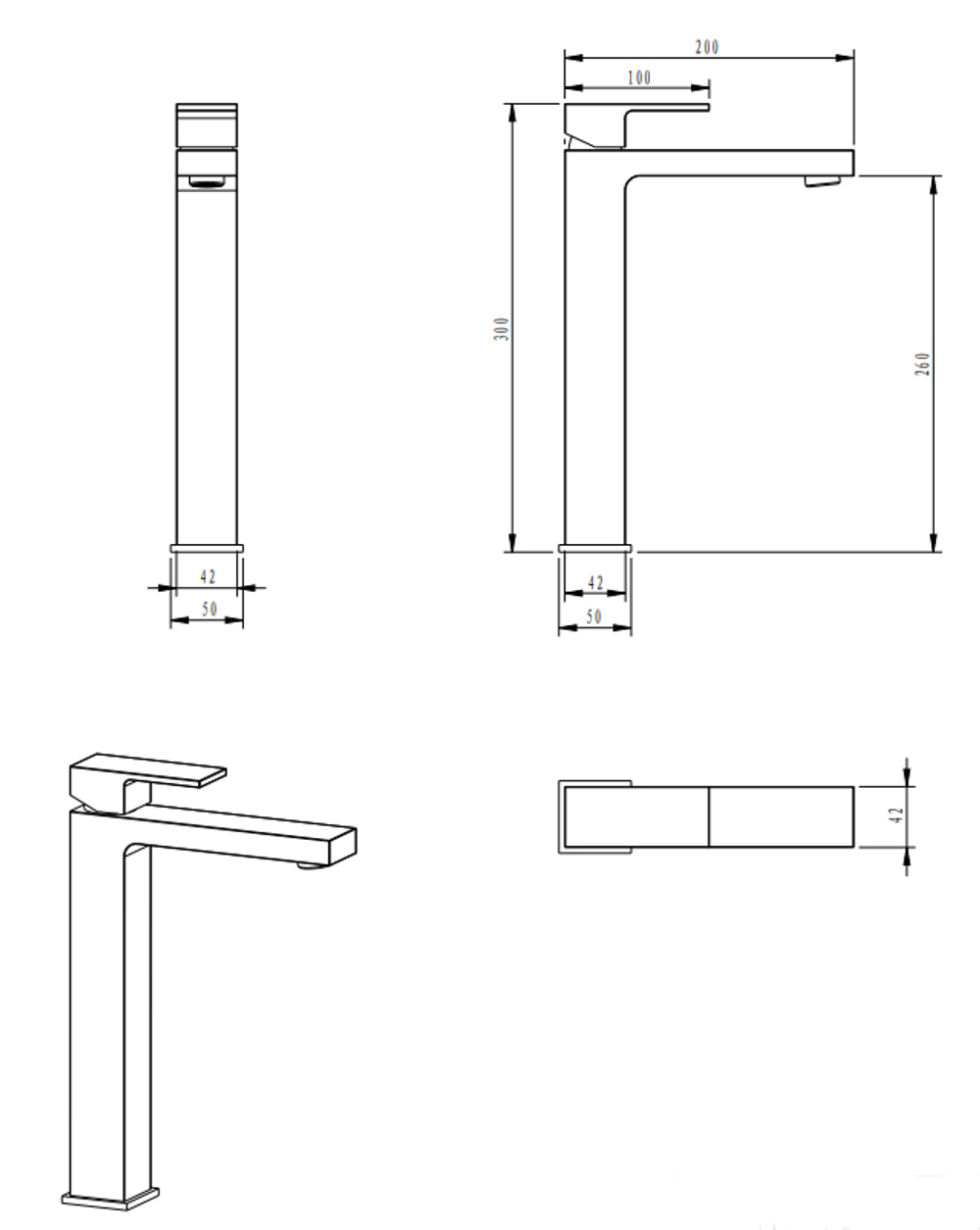 Смеситель для раковины Высокий Grocenberg GB3008NK Никель