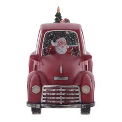 GAEM Изделие декоративное "Дед Мороз на машине" (подсвет, вьюга, муз, AA х3 н/п +USB), L28 W12 H17 см