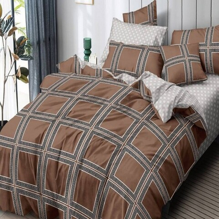 Комплект постельного белья "О. ACADEMY BROWN", поплин, 100% хлопок, Россия.