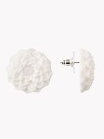 Серьги Георгин, белый фарфор