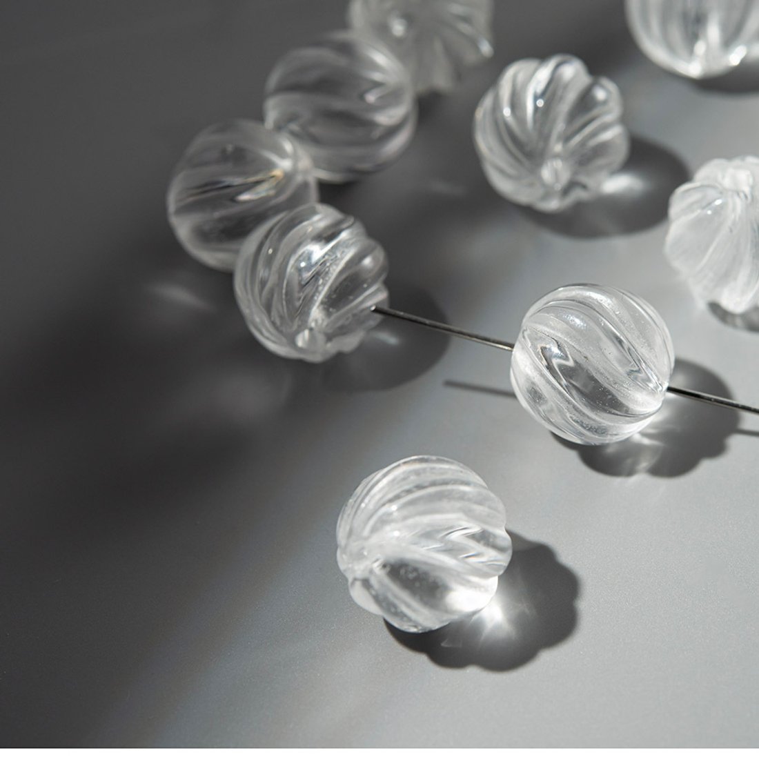 Бусина-разделитель из натурального горного хрусталя, 12мм