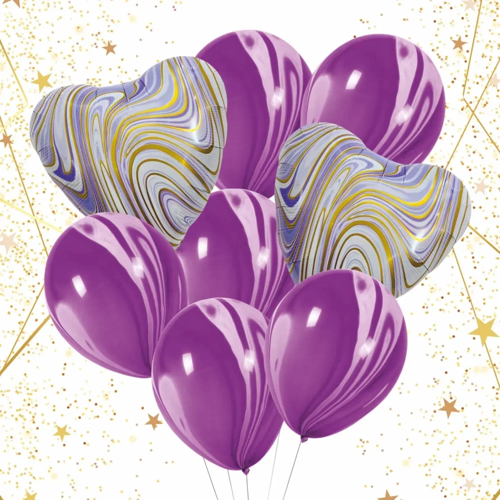 Набор шаров 8 шт «Акварель», сиреневый