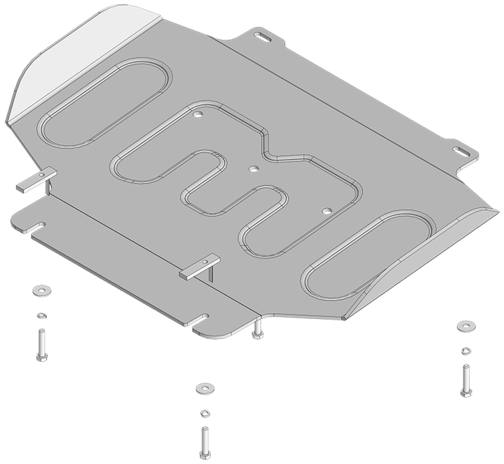 Защита алюминиевая 5 мм Д;ПДф для Toyota Land Cruiser Prado 250 Motodor.32532