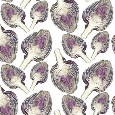 Артишок в разрезе на белом фоне