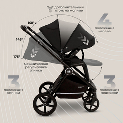 Детская коляска Sweet Baby Cupola New 3 в 1 Moon Black