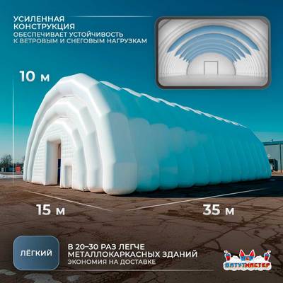 Быстровозводимый мобильный ангар «Экспресс-Укрытие», 35×15×10 м
