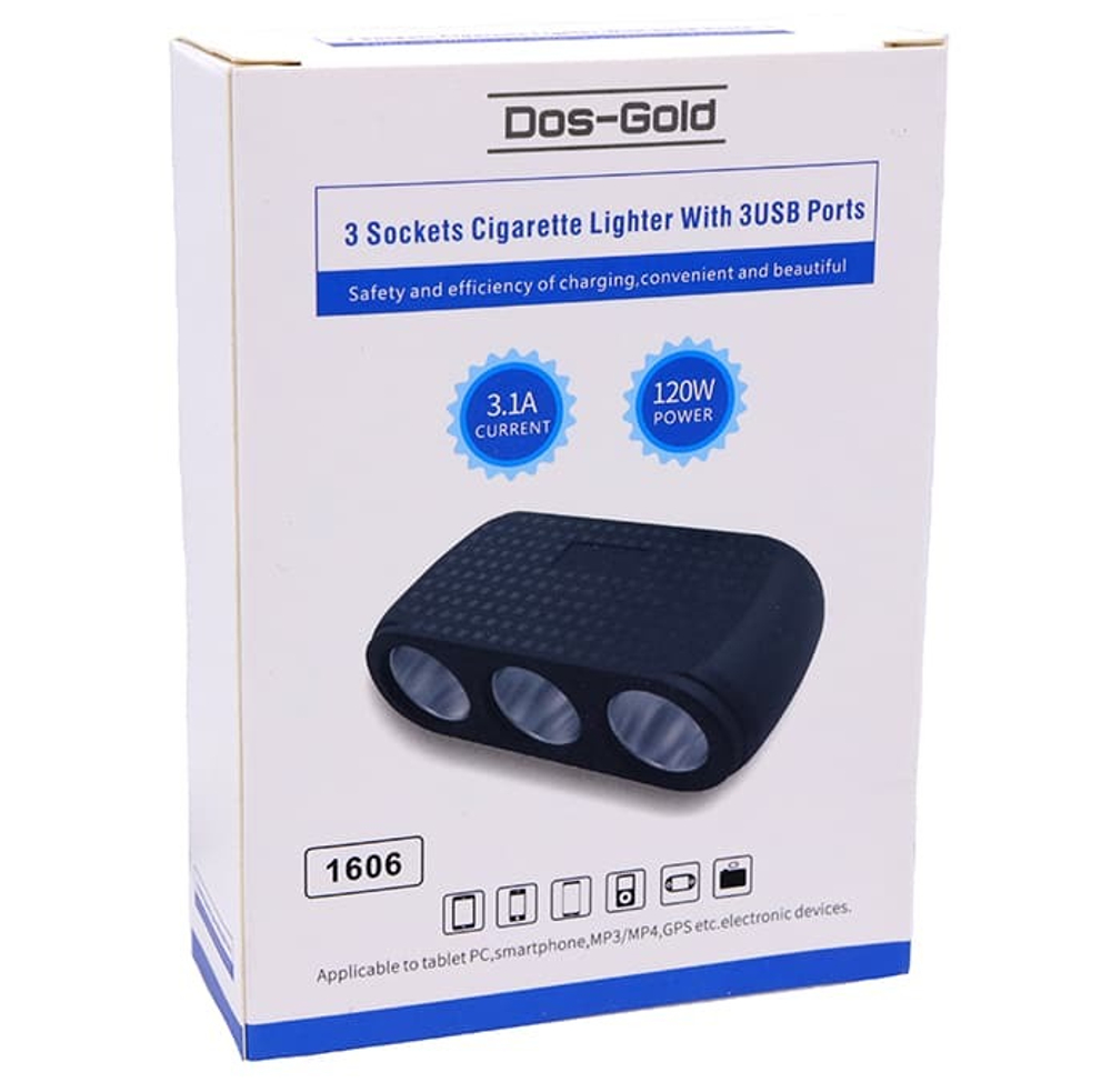 Разветвитель прикуривателя Dos-Gold 1606