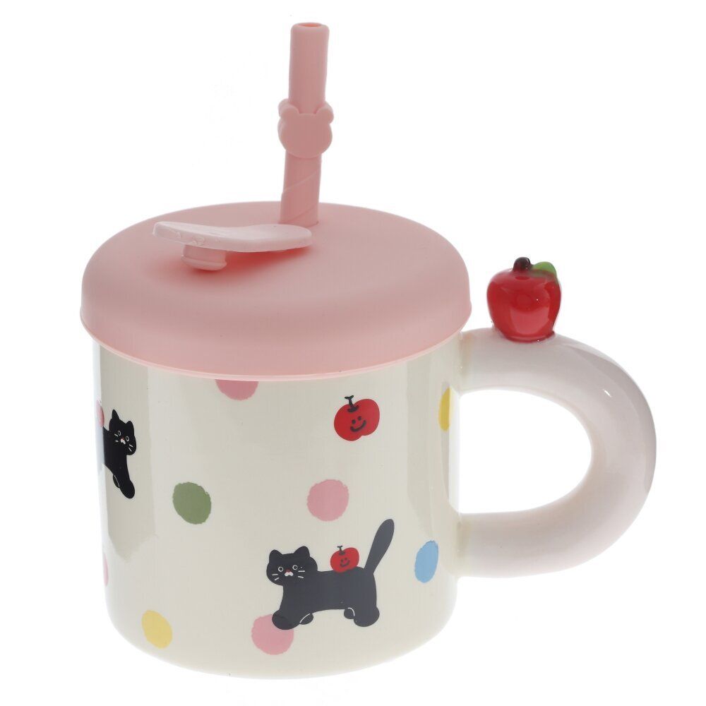 GAEM Кружка с крышкой и трубочкой, 330 мл, L14 W9 H14 см, 4в.