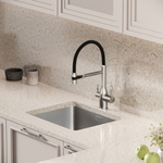 Смеситель для кухни Sancos Garda с гибким изливом, цвет брашированный никель/черный, арт. SC4009BN