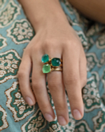 Кольцо Qudo FIRENZE 18 (G) Peridot 107001/40-4516 18 размер 18