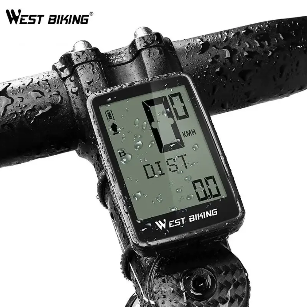 Велокомпьютер беспроводной West Biking YP0702075, 17 функций