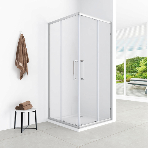 Душевое ограждение Loranto 120x80x190 раздвижная дверь, универсальная, прозрачное стекло 6 мм, профиль хром (CS-AB01C-128)