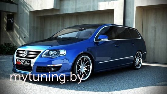 Накладка заднего бампера R-LINE LOOK под двойной выхлоп для VW Passat B6