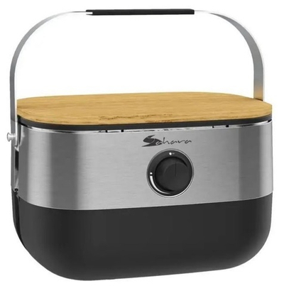 Газовый гриль барбекю портативный SAHARA Mini BBQ Stainless Steel с плечевым ремнем для переноски