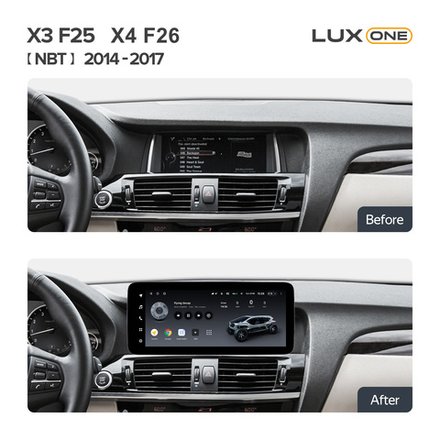 Магнитола для BMW X3 F25, X4 F26 2014-2018 (NBT) - Teyes LUX ONE ROUND монитор 12.3" 2K QLED на Android 10, CarPlay, 4G SIM-слот
