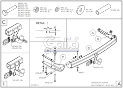 Фаркоп оцинкованный Galia S109C для Ssang Yong Rexton 2006-2012, 2012-(паспорт и сертификат в комплекте)(без электрики)
