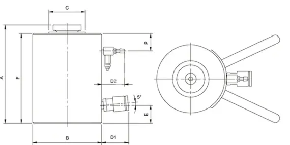 Алюминиевый домкрат Holmatro HLJ 50 A 10 с пневматическим возвратом
