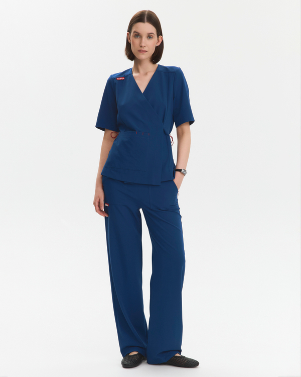 Брюки свободные медицинские женские Йошо, индиго