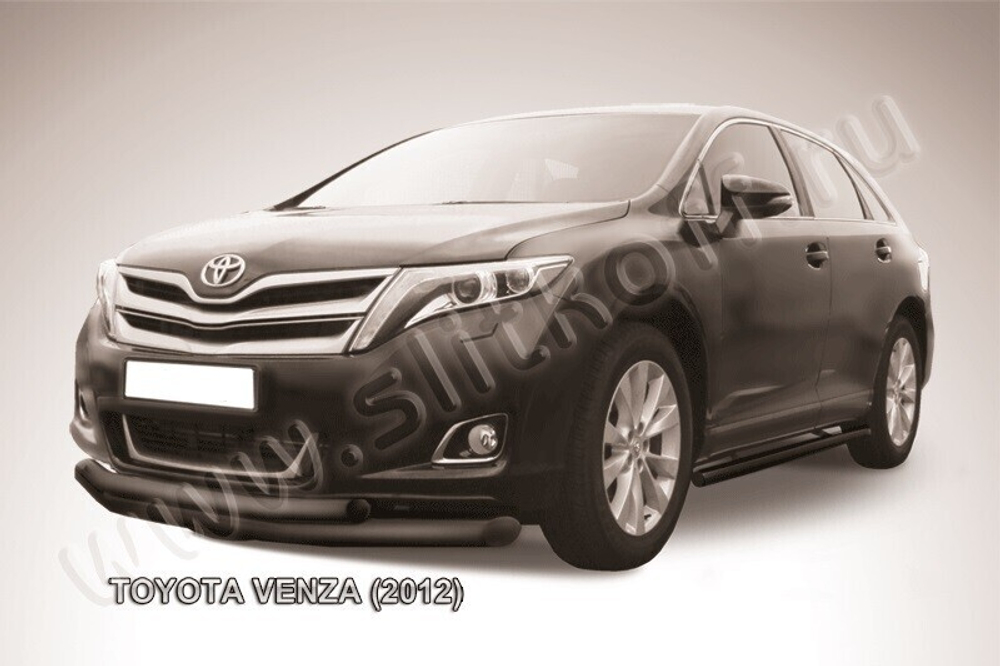 Защита переднего бампера Toyota Venza (2012-2017) d76+d57 черная