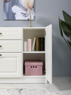 Ливерпуль Комод Белый/Ясень ваниль