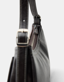 BERSHKA СУМКА С ПРИНТОМ «СУМЕРКИ», ТЕМНО-СЕРЫЙ