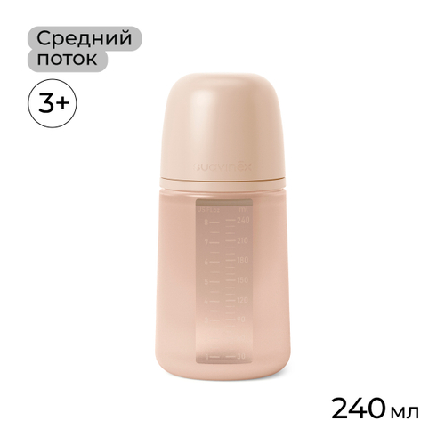 Силиконовая бутылочка Suavinex Colour Essence 240 мл, соска М