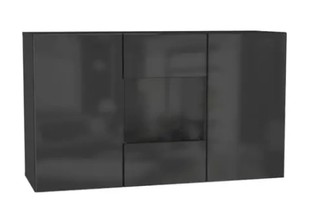 Комод Пронто черный глянец / черный матовый