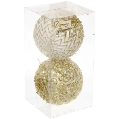 Новогодние шары VERSAILLES «Кассиопея» 10 см (набор 2 шт), Золото
