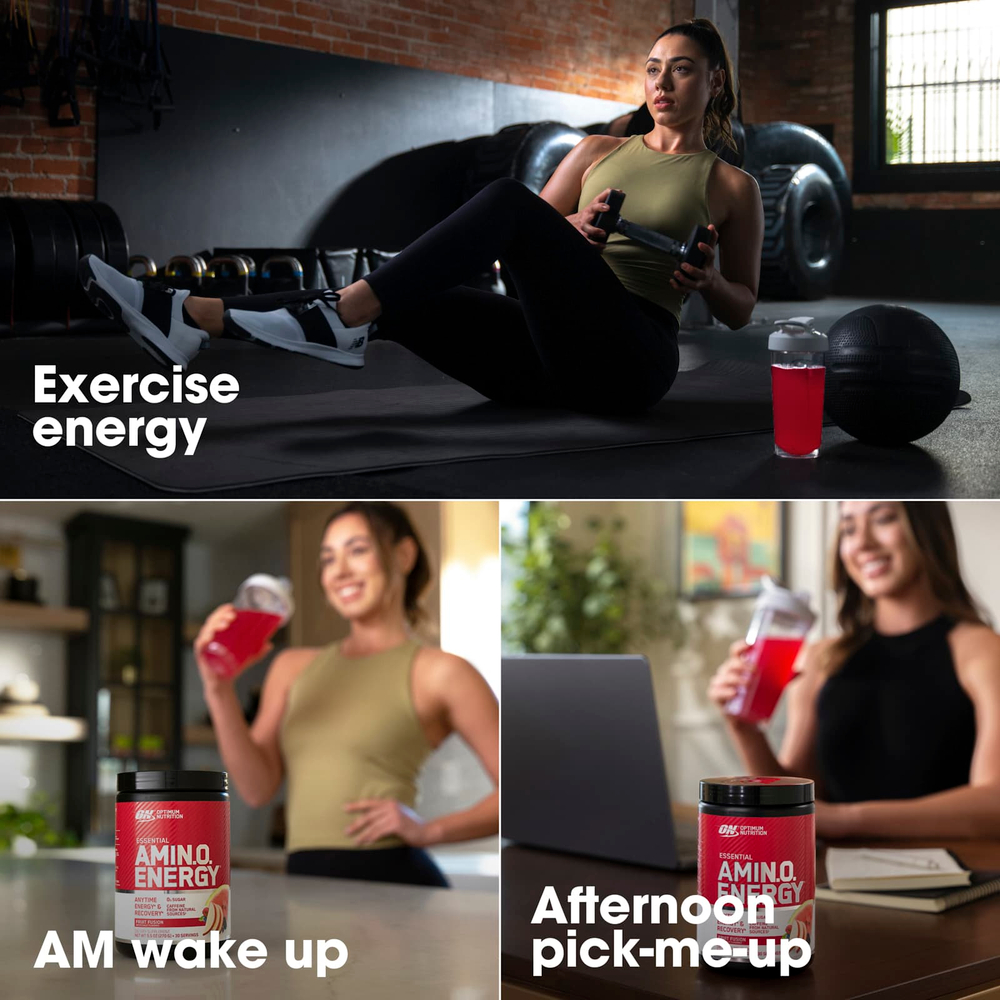 Optimum Nutrition, Essential Amin.O. Energy®, сочная клубника, 270 г (9,5 унции)
