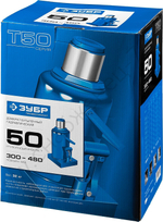 ЗУБР 50 т, 300 - 480 мм, бутылочный гидравлический домкрат, Профессионал (43060-50)