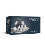 Перчатки BENOVY нитр. тескст. на пальцах нестер.белые р.XS №50,ЧЗ