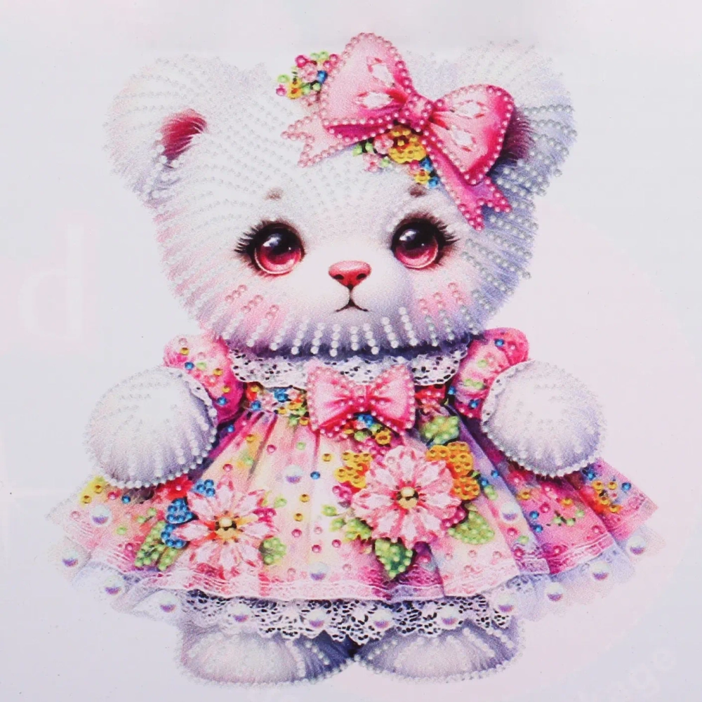 Набор для творчества на акриловой подставке «DIAMOND», мишка в платье, 22.5*24см, (коробка)